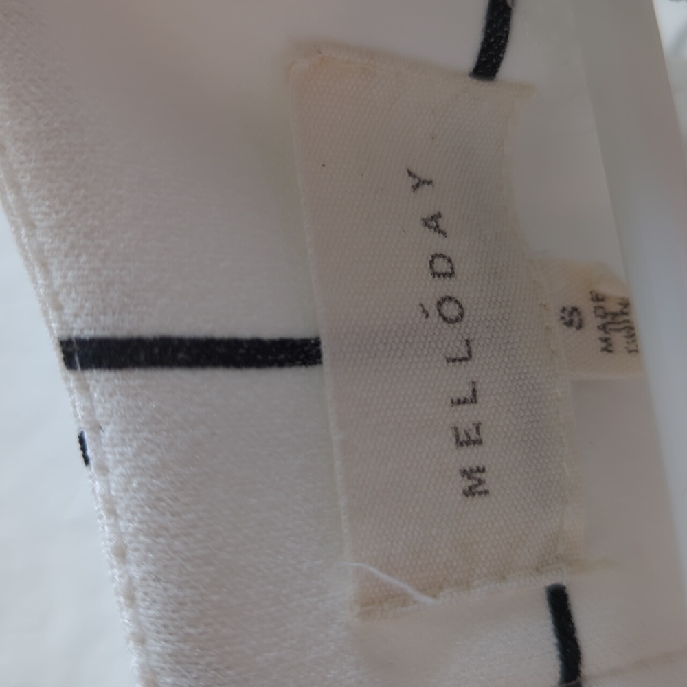 LAST CHANCE! Must go! - MELLODAY blouse in White Black windowpane - Picture 2 of 3